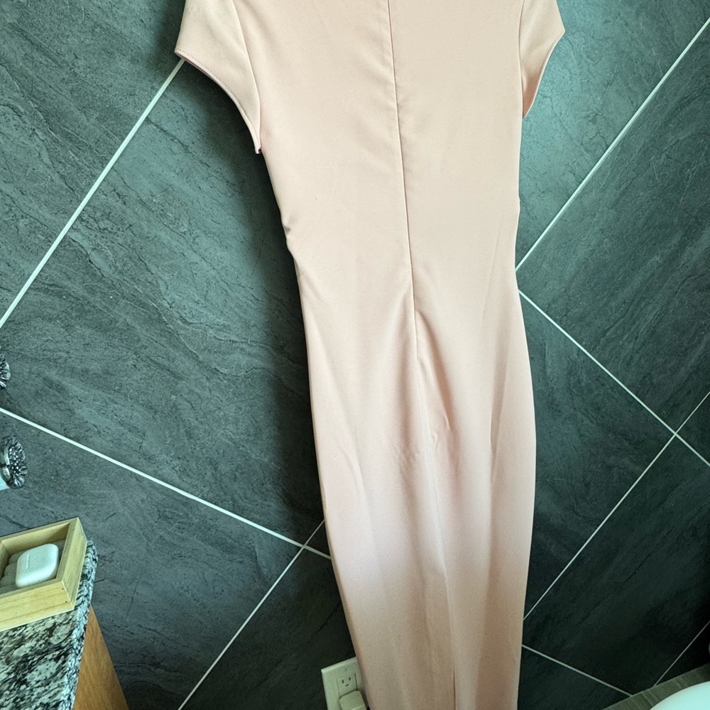 Zara Cream Sheath Maxi Dress for Wedding Guest